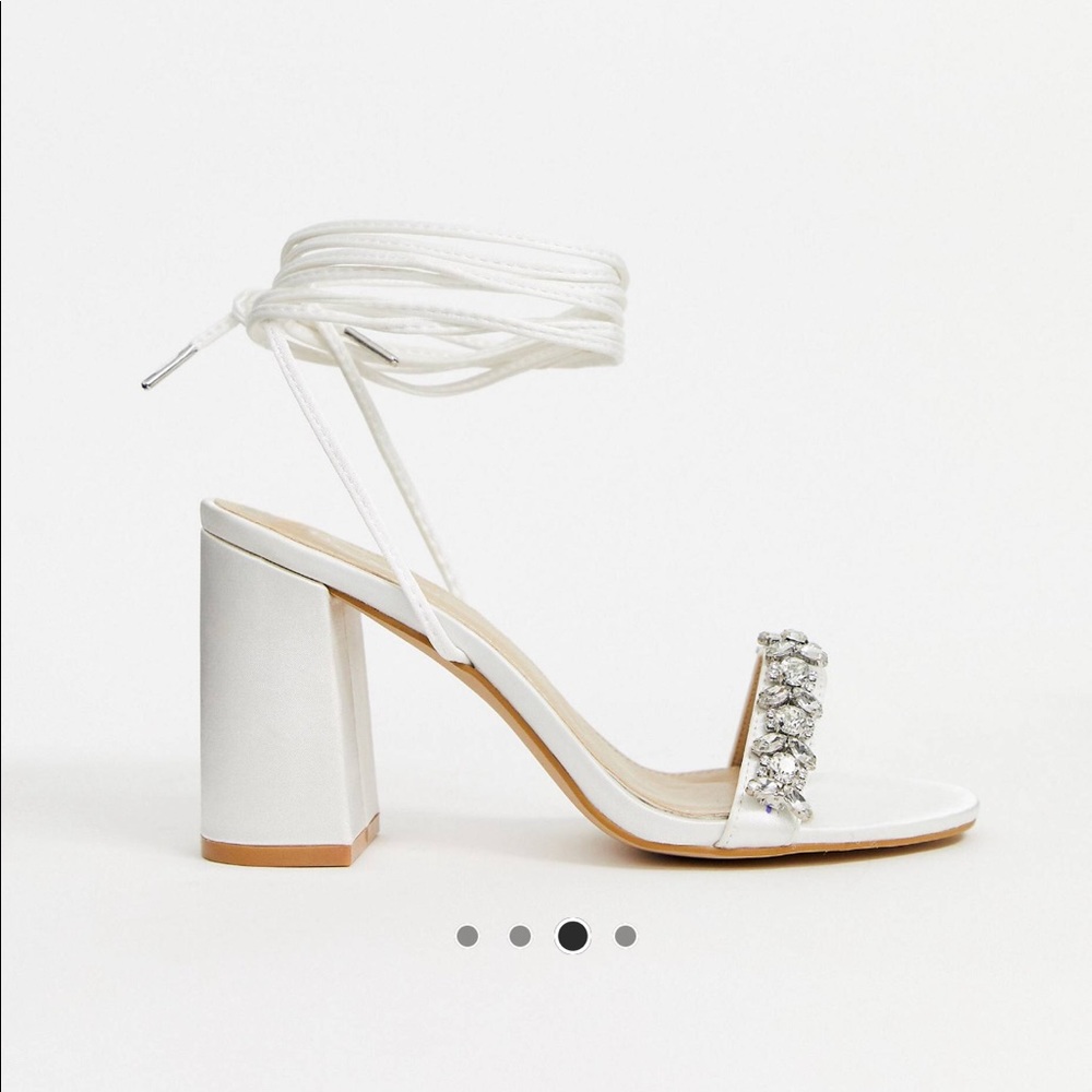 White Embellished Heels